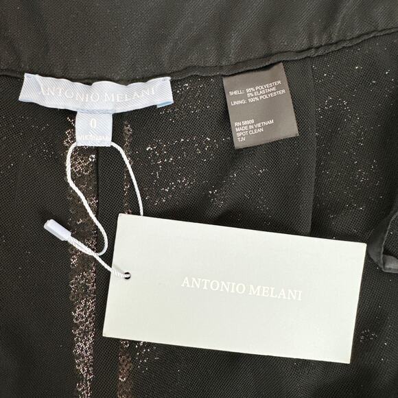 Antonio Melani Sequined Geri Pants High Waisted Straight Party Gold US 0 NWT - Picture 5 of 11